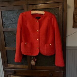 Talbots Orange Wool Blend Blazer 10